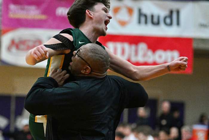 a Putnam North Eugene 5A Oregon boys basketball quarterfinal 2024 Leon Neuschwander 68